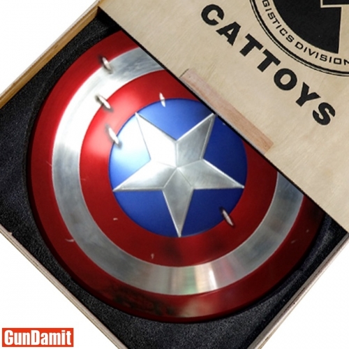 [Metal Made] Cattoys 1/1 Captain America Shield Battle Damaged Version w/ Wooden Box