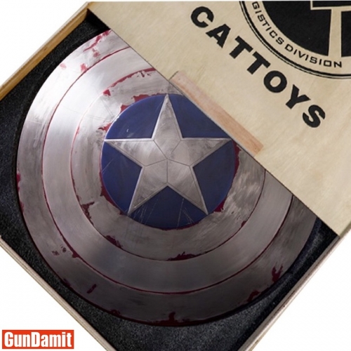[Metal Made] Cattoys 1/1 Captain America Shield Extreme Damaged Version w/ Wooden Box