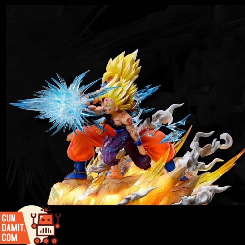 [Incomingr] Sky Top Studios Dragon Ball Z Son Gohan & Son Goku Kamehameha Statue w/ LED