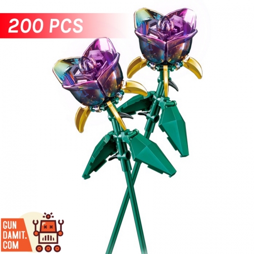 DECOOL 52034 Flower Art Studio Transparent Purple Roses w/ Cup