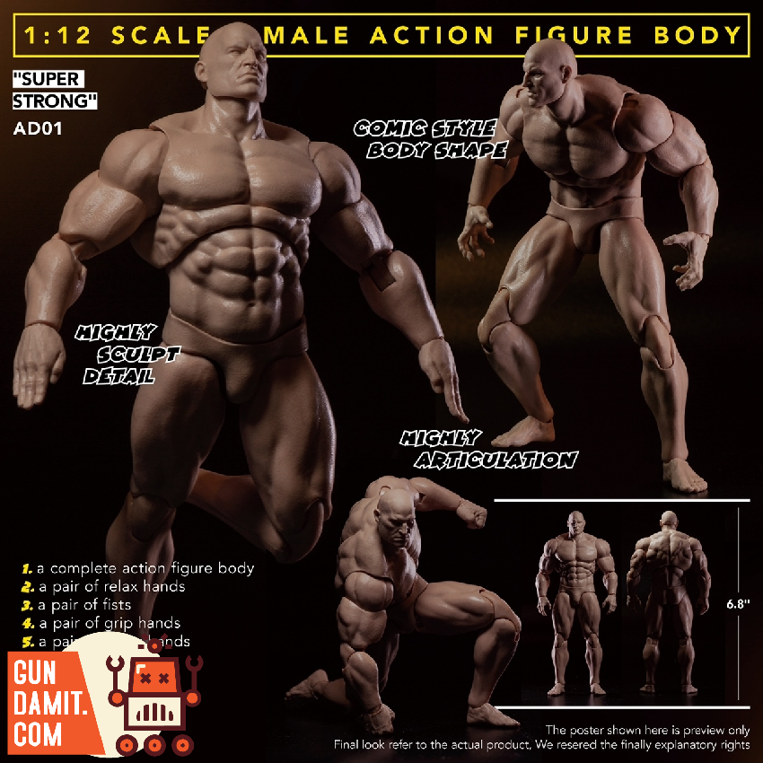 [Pre-Order] ADAM 1/12 AD01 Super Strong Comic Style Male Body